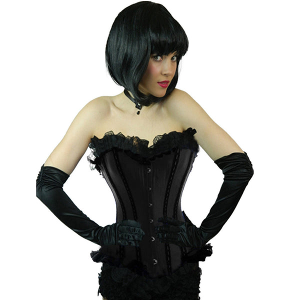 Black Sexy Burlesque Overbust Corset Dress Top With Cup Straps Bustier –  TiktokDresses