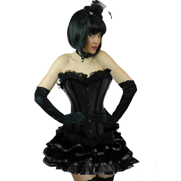 Sexy Burlesque Overbust Corset Bustier Top With Mini Tutu Bustle Gothic  Costume For Women From Lizhirou, $32.04