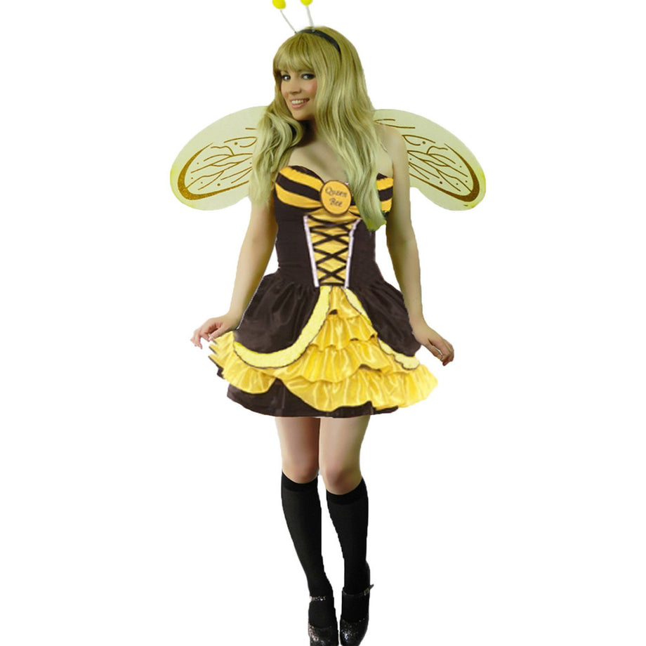 Sexy Queen Bumble Bee Costume Animal Insect Fancy Dress Plus